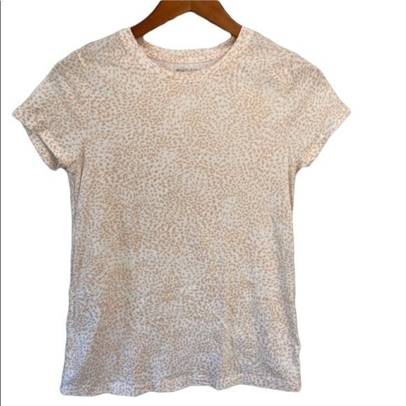 Athleta Organic Daily Animal Print Short Sleeve Tee Cotton Lightweight Crewneck - Picture 1 of 10